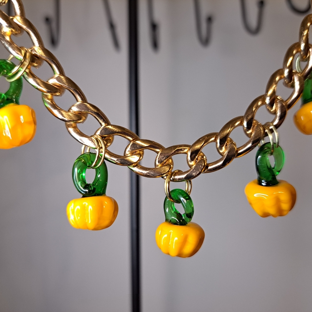 Glass Pumpkin Purse Charm Chain - purse not included